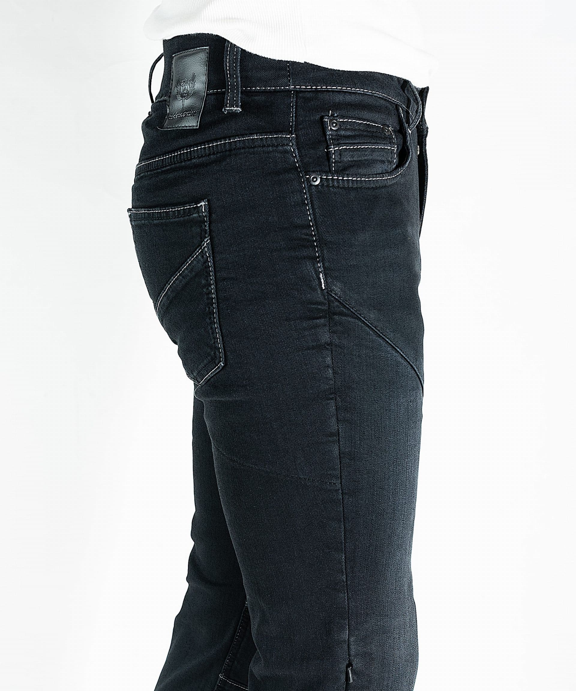 Riderdenim Karayel siyah motosiklet kotu, yandan