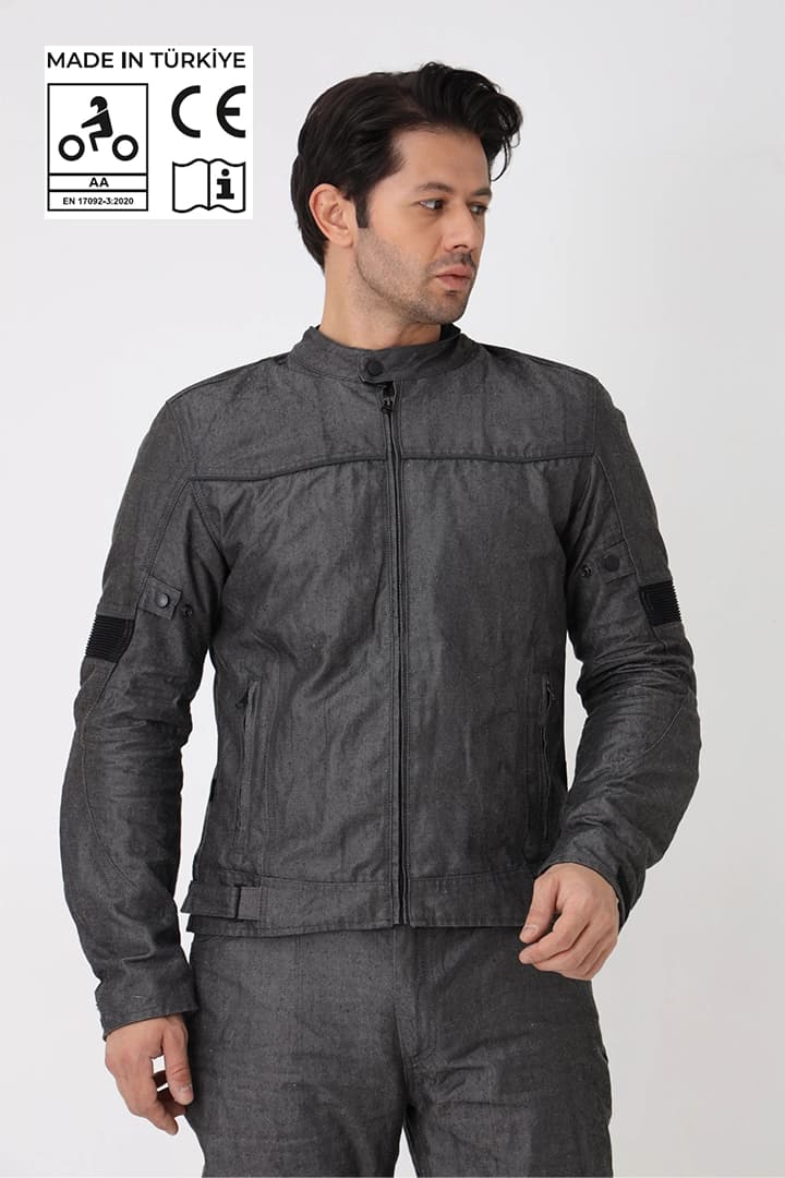 Yaren Tekstil YRN-8002 Dyneema motorcu mont, siyah